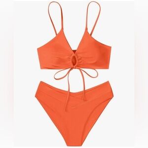 Bikini Sets for Women High Waisted Tummy Control Push up Solid Thong Size Medium